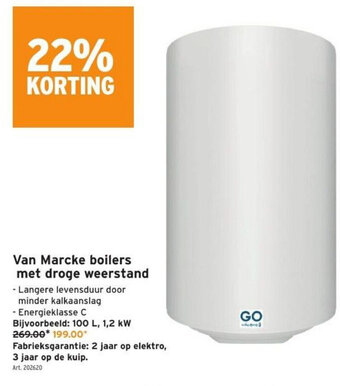 GAMMA Van Marcke Boilers met Droge Weerstand aanbieding