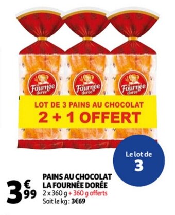 Auchan Pains Au Chocolat La Fournee Doree aanbieding