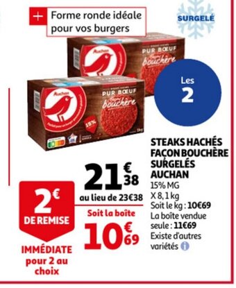 Auchan Steaks Haches Facon Bouchere Surgeles Auchan aanbieding