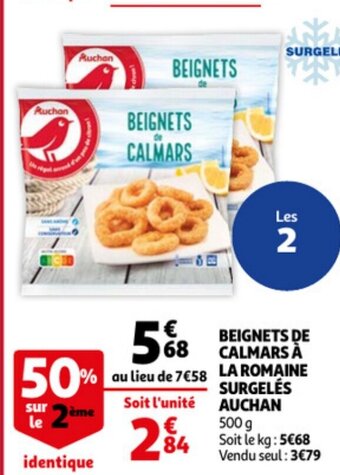 Auchan Beignets de Calmars A La Romaine Surgeles Auchan 500g aanbieding
