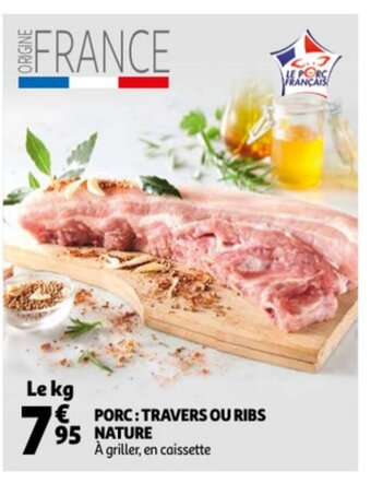Auchan Porc: Travers Ou Ribs Nature aanbieding