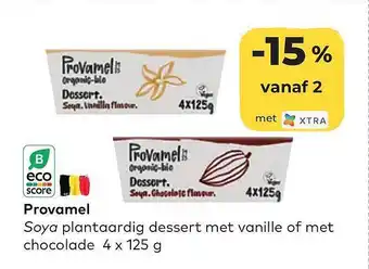 Provamel soya plantaardig dessert met vanille of met chocolatde
