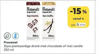 Bio Planet Provamel soya plantaardige drank met chocolade of met vanille aanbieding