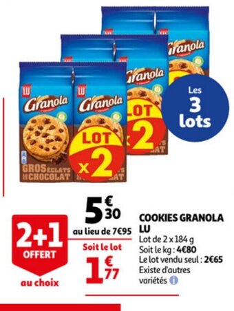 Auchan Cookies Granola Lu aanbieding