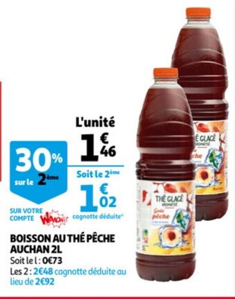 Auchan Boisson Au The Peche Auchan 2L aanbieding