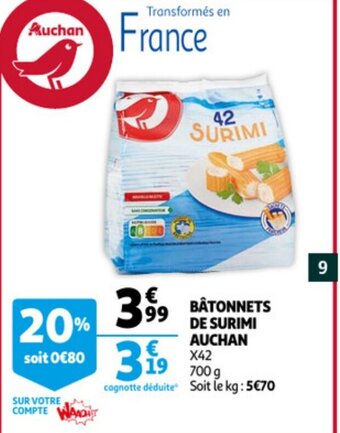 Auchan Batonnets De Surimi Auchan aanbieding