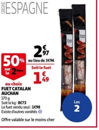 Auchan Fuet Catalan Auchan 170g aanbieding