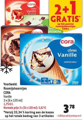 Cora Roomijshoorntjes Vanille 3 x (6 x 120ml)