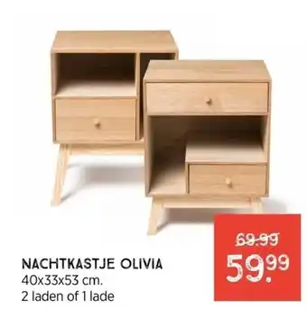 Nachtkastje Olivia 40x33x53 cm