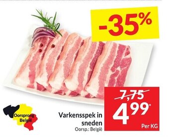 Varkensspek in sneden