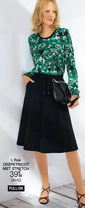 Damart Rok crêpetricot met stretch aanbieding