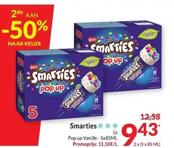 Intermarché Nestle Smarties Ijs 2 x (5 x 85 ml) aanbieding