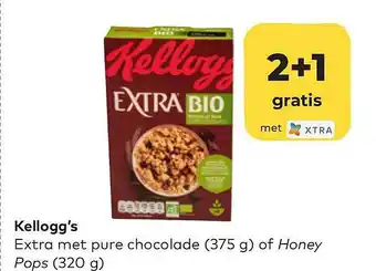Bio Planet Kellogg's extra met pure chocolate of honey pops aanbieding
