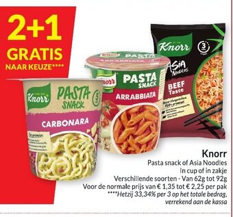 Intermarché Knorr Pasta snack of Asia Noodles aanbieding