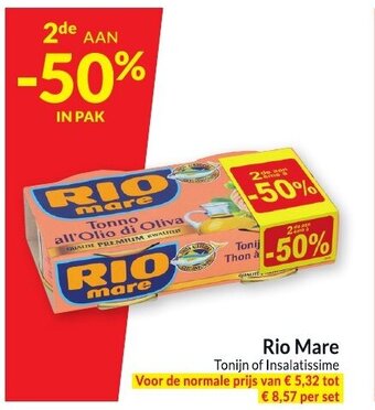Intermarché Rio Mare Tonijn of Insalatissime aanbieding