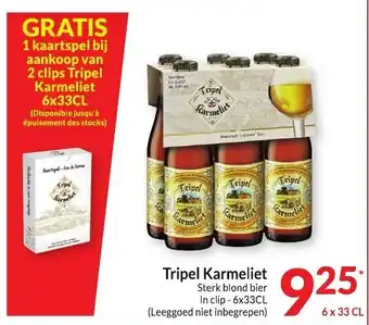 Intermarché Tripel Karmeliet Sterk blond bier 6 x 33 cl aanbieding