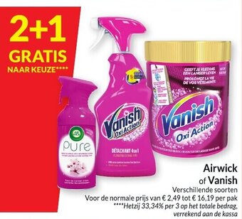 Intermarché Airwick of Vanish Verschillende soorten aanbieding