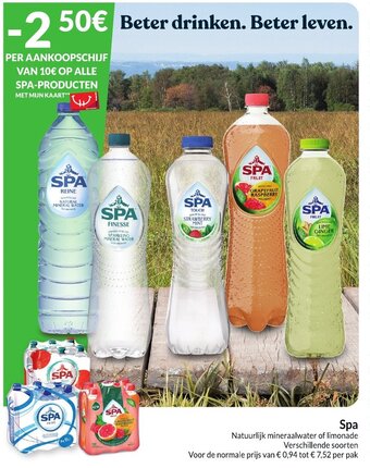 Intermarché Spa Natuurlijk mineraalwater of limonade aanbieding