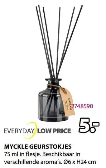 Jysk Myckle geurstokjes 6xh24cm aanbieding