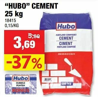 Hubo Hubo cement aanbieding