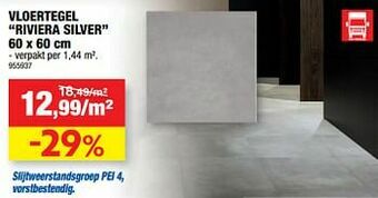 Hubo Vloertegel riviera silver aanbieding