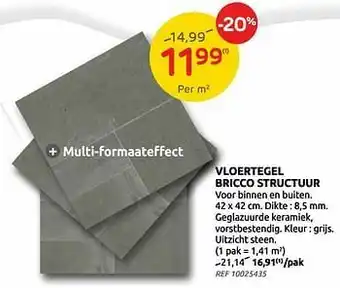 Brico Vloertegel bricco structuur aanbieding