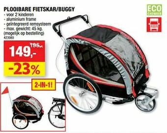 Hubo Plooibare fietskar-buggy aanbieding