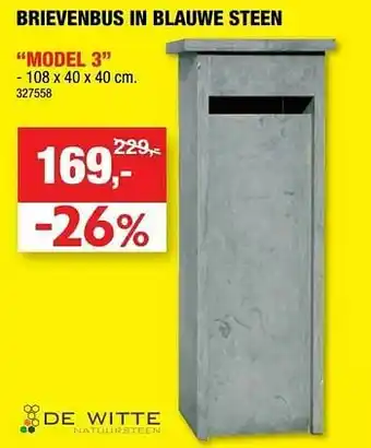 Hubo Brievenbus in blauwe steen model 3 aanbieding