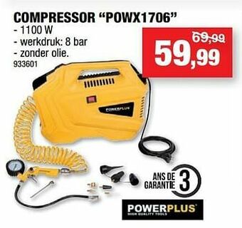 Hubo Powerplus compressor powx1706 aanbieding