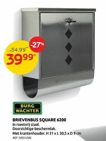 Brico Brievenbus square 6200 aanbieding