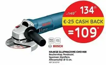 Brico Bosch haakse slijpmachine gws1400 aanbieding