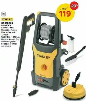 Brico Stanley hogedrukreiniger sxpw17hpe aanbieding