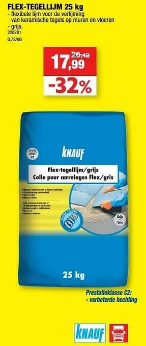 Hubo Flex-tegellijm aanbieding