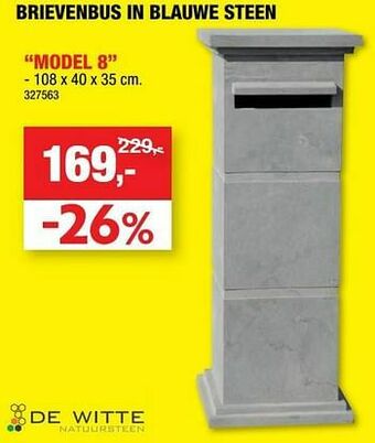 Hubo Brievenbus in blauwe steen model 8 aanbieding
