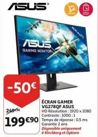 Auchan Asus Ecran Gamer VG278QF aanbieding