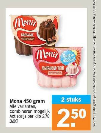 Albert Heijn Mona 450 gram aanbieding