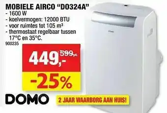 Hubo Domo elektro mobiele airco do324a aanbieding
