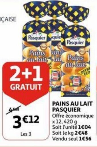Auchan Pains Au Lait Pasquier aanbieding