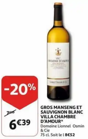 Gros Manseng ET Sauvignon Blanc Villa Chambre D'Ambour