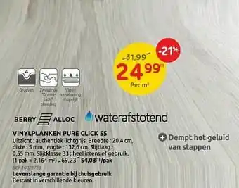 Brico Vinylplanken pure click 55 aanbieding