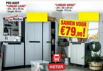 Hubo Pvc-kast linear laag + linear hoog aanbieding