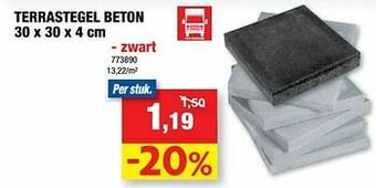 Hubo Terrastegel beton zwart aanbieding