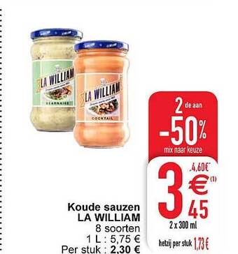 Cora Koude sauzen la william aanbieding