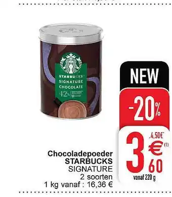 Cora Chocoladepoeder starbucks aanbieding