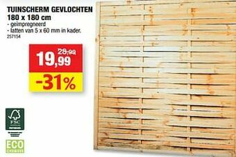 Hubo Tuinscherm gevlochten aanbieding