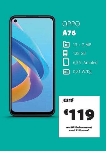 Base Oppo a76 aanbieding