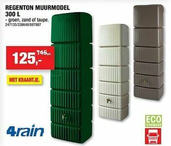 Hubo Regenton muurmodel aanbieding