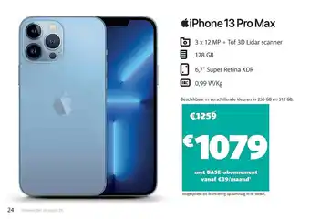 Base Iphone 13 pro max aanbieding