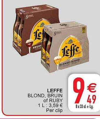Cora Leffe blond, bruin of ruby aanbieding