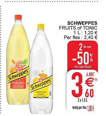 Cora Schweppes fruits of tonic aanbieding